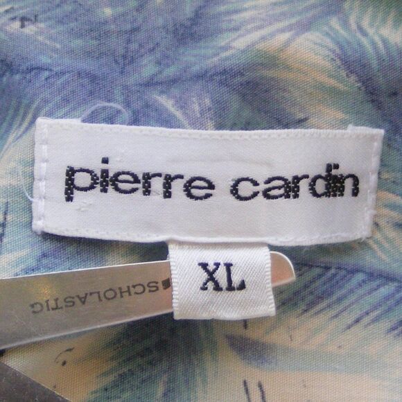 Vintage PIERRE CARDIN Camp shirt, XL, Map all over, Button Front, short sleeves - Picture 9 of 10